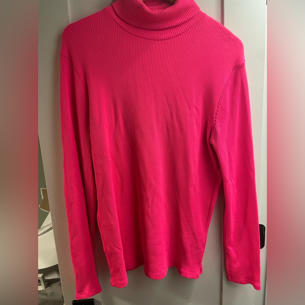 - Zara Men’s Ribbed Neon Pink Long Sleeve Turtle Neck